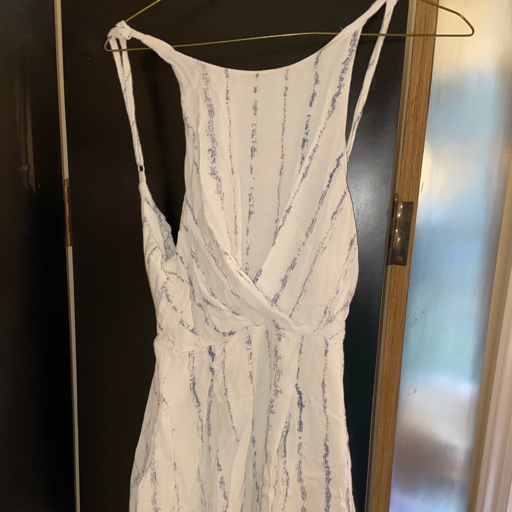 Blue and white romper